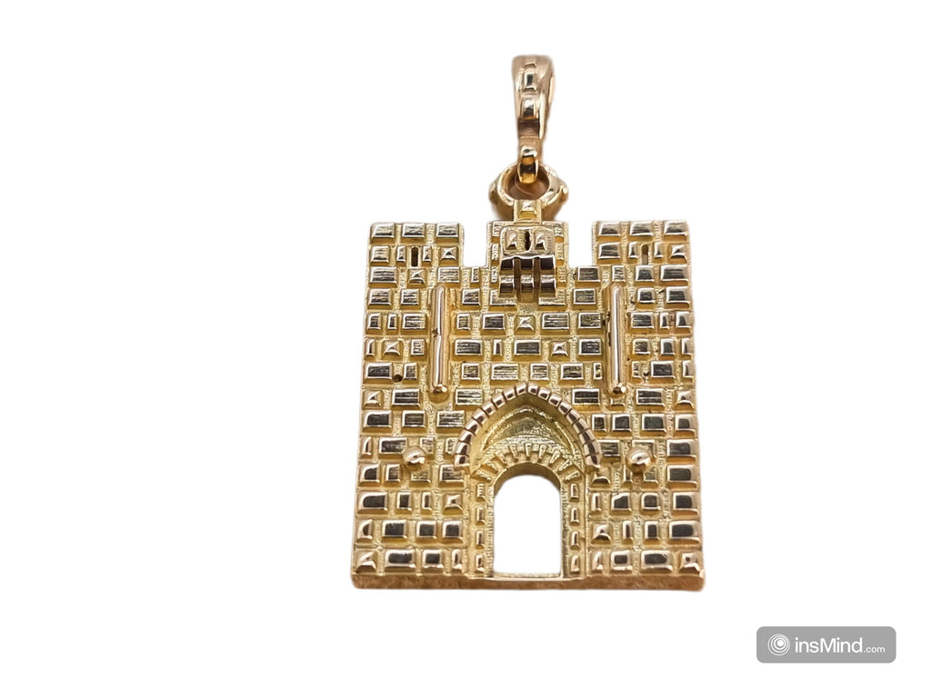 Jaffa Gate Jerusalem of Gold 18K Pendant Miniature