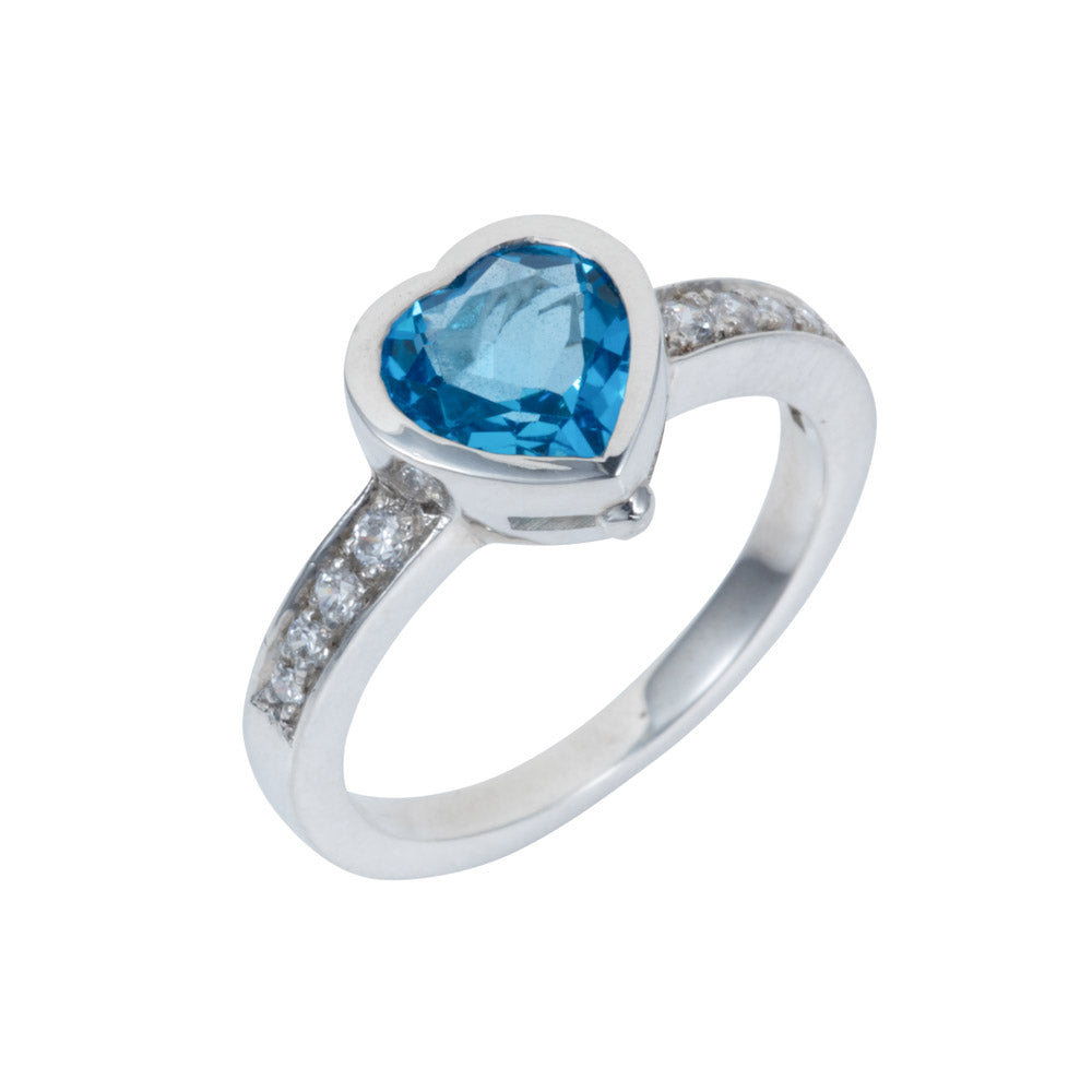 Heart Ring -Blue Topaz