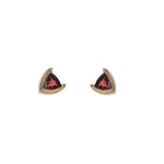 Trillion Garnet Stud  Earrings