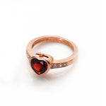 Heart Ring - Garnet